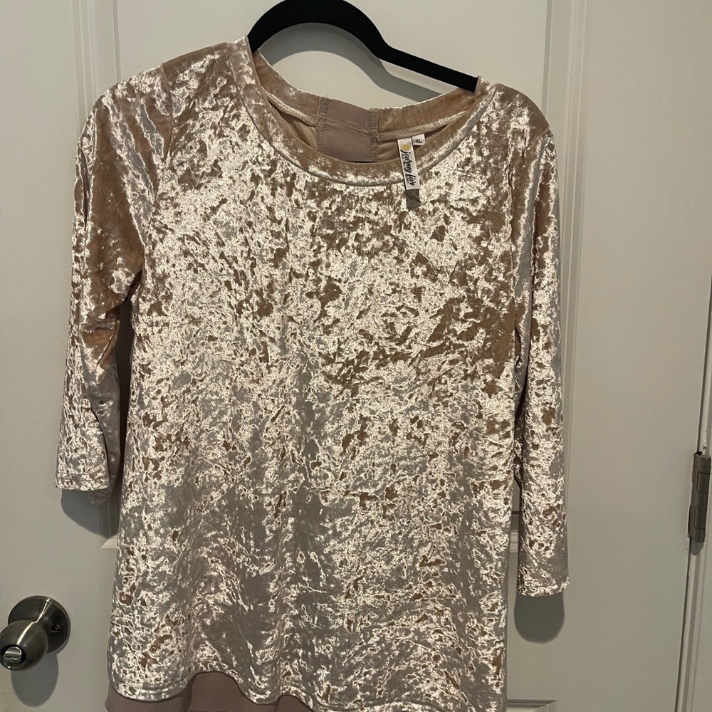 Elegant Women's Velvet Blouse in Cream